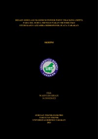Desain Simulasi Maksimum Power Point Tracking (MPPT) Metode P&O pada Panel Surya Study kasus Azahra Hidroponik Juata Tarakan