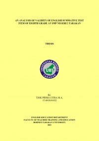 An Analysis of Validity of English Summative Test Item Of Eighth Grade at SMP Negeri 2 Tarakan