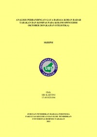 Analisis Perbandingan Gaya Bahasa Koran Radar Tarakan dan Kompas pada Kolom Opini Edisi Oktober 2019 (Kajian Stilistika)
