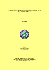 Analisis Gaya Belajar Auditori Siswa Kelas VII MTS Negeri Tarakan
