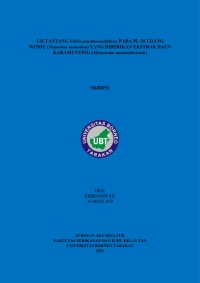 Uji Tantang Vibrio parahaemolyticus Pada PL-20 Udang Windu (Penaenus monodon) Yang Diberikan Ekstrak Daun Karamunting (Melastoma malabathricum)