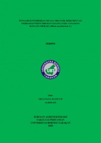 Pengaruh Pemberian Mulsa Organik Rerumputan Terhadap Pertumbuhan Gulma Pada Tanaman Bawang Merah (Allium ascalonicum L.)