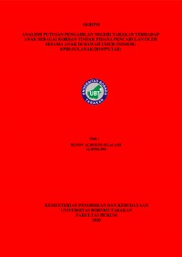 Analisis Putusan Pengadilan Negeri Tarakan Terhadap Anak Sebagai Korban Tindak Pidana Pencabulan Oleh Sesama Anak Di Bawah Umur (Nomor: 6/PID.SUS.ANAK/2019/PN.TAR)