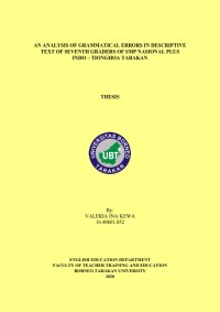 An Analysis of Grammatical Errors in Descriptive Text of Seventh Graders of SMP Nasional Plus Indo-Tionghoa Tarakan
