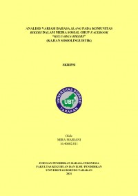 Analisis Variasi Bahasa Slang pada Komunitas Bikers dalam Media Sosial Grup Facebook “Keluarga Bikers” (Kajian Sosiolinguistik)