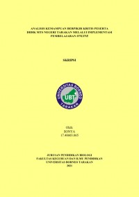 Analisis Kemampuan Berpikir Kritis Peserta Didik MTs Negeri Tarakan Melalui Implementasi Pembelajaran Online