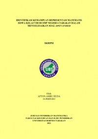 Identifikasi Kemampuan Representasi Matematis Siswa Kelas VIII SMP Negeri 4 Tarakan Dalam Menyelesaikan Soal Open Ended