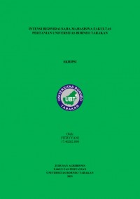 Intensi Berwirausaha Mahasiswa Fakultas Pertanian Universitas Borneo Tarakan
