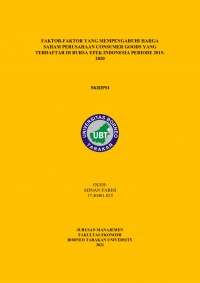 Faktor-Faktor Yang Mempengaruhi Harga Ssaham Perusahaan Consumer Goods Yang Terdapat Di Bursa Efek Indonesia Periode 2015-2020