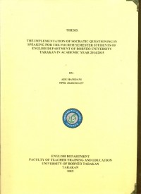 The Implementation Of Socratic Questioning In Speaking For The Fourth Semester Students Of English Department Of Borneo University Tarakan In Academic Year 2014/2015