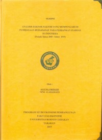 Analisis Faktor-Faktor Yang Mempengaruhi Pembiayaan Murabahah Pada Perbankan Syariah Di Indonesia (Periode Tahun 2005 – Tahun 2015)