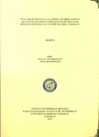 Pengaruh Pengunaan Model Pembelajaran Quantum Teaching Terhadap Hasil Belajar Biologi Siswa Kelas VII SMP Negeri 4 Tarakan