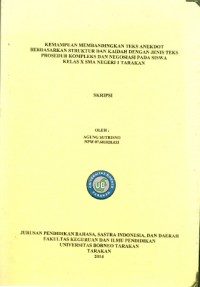 Kemampuan Membandingkan Teks Anekdot Berdasarkan Struktur Dan Kaidah Dengan Jenis Teks Prosedur Kompleks Dan Negosiasi Pada Siswa Kelas X SMA Negeri 1 Tarakan