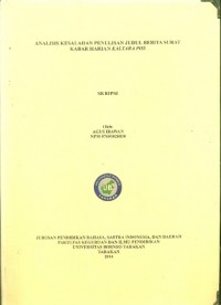 Analisis Kesalahan Penulisan Judul Berita Surat Kabar Harian Kaltara Pos