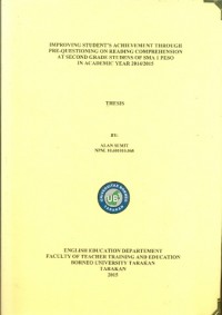 Improving Students’ Achievement Through Pre-Questioning On Reading Comprehension At Second Grade Students Of SMA 1 Peso In Academic Year 2014/2015