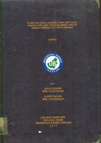 Stabilitas Tanah Lempung Lunak (Soft Clay) Dengan Portland Pozzolan Cement (PPC) Di Daerah Kampung Satu Kota Tarakan