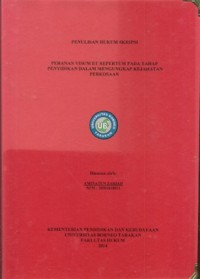 Peranan Visum Et Repertum Pada Tahap Penyidikan Dalam Mengungkap Kejahatan Perkosaan
