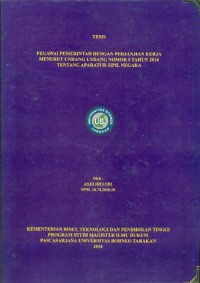 Pegawai Pemerintah Dengan Perjanjian Kerja Menurut Undang-Undang Nomor 5 Tahun 2014 Tentang  Aparatur Sipil Negara