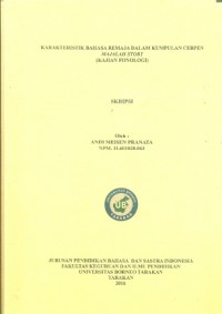 Karakteristik Bahasa Remaja Dalam Kumpulan Cerpen Majalah Story (Kajian Fonologi)