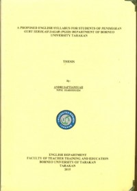 A Proposed English Syllabus For Students Of Pendidikan Guru Sekolah Dasar (PGSD) Department Of Borneo University Tarakan