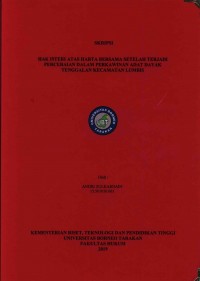 Hak Isteri Atas Harta Bersama Setelah Terjadi Perceraian Dalam Perkawinan Adat Dayak Tenggalan Kecamatan Lumbis