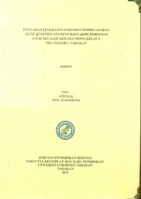 Pengaruh Penerapan Strategi Pembelajaran Aktif Question Student Have (QSH) Terhadap Hasil Belajar Biologi Siswa Kelas X SMA Negeri 1 Tarakan