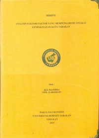 Analisis Faktor-Faktor Yang Mempengaruhi Tingkat Kemiskinan Di Kota Tarakan