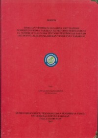 Tinjauan Yuridis Pengalihan Aset Daerah Pemerintah Kota Tarakan Ke Provinsi Berdasarkan UU Nomor 23 Tahun 2014 Tentang Pemerintah Daerah (Studi Pengalihan Pelabuhan Tengkayu I Tarakan)