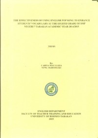 The Effectiveness Of Using Englsih Pop Song To Enhance Students’ Vocabulary At The Eighth Grade Of SMP Negeri 7 Tarakan Academic Year 2014/2015