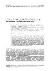 Structural Model Design Of The Role Of Institutions In The Development Of Cayenne Agribusiness Systems