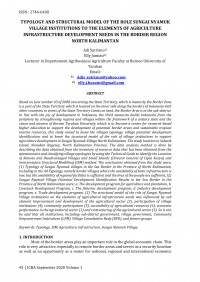 Typology and Structural Model of The Role Sungai Nyamuk Village Institutions to The Elements of Agriculture Infrastructure Development Needs in the Border Region North Kalimantan