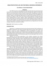 Child Protection Law and the Media: Indonesia Experience
