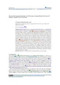 Detection Of Community Knowledge Level Of Economic, Ecoloogical Benefits and Causes of Damage to Mangrove Forest Ecosystems
