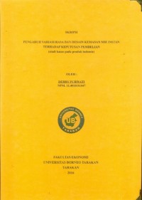 Pengaruh Variasi Rasa Dan Desain Kemasan Mie Instan Terhadap Keputusan Pembelian (Studi Kasus Pada Produk Indomie)