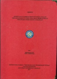 Kewenangan DPRD Kabupaten/Kota Dalam Melaksanakan Fungsi Anggaran Berdasarkan Peraturan Perundang-Undangan