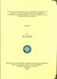 Pengaruh Pendekatan CTL (Contextual Teaching And Learning) Dalam Pembelajaran Puisi  Berbasis Pendidikan Karakter Di Kelas VIII SMP Nasional Plus Indo Tionghoa Tarakan