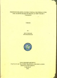Proposed Reading Instructional Materials For The Eighth Grade Students At SMP Negeri 5 Tarakan