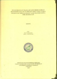 Pengembangan Majalah Sains Berdasarkan Histokimia Dalam Tumbuhan Obat Pada Famili Piperaceae Sebagai Bahan Ajar Mandiri Siswa SMK Kesehatan