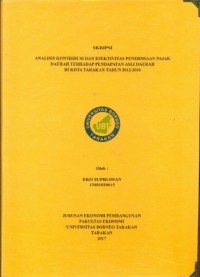 Analisis Kontribusi Dan Efektivitas Penerimaan Pajak Daerah Terhadap Pendapatan Asli Daerah Di Kota Tarakan Tahun 2012-2016