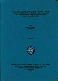 Efektivitas Model Unit Pengolahan Air Limbah Rumah Sakit Sistem Biofilter Aerob-Anaerob Dalam Mereduksi Kandungan Amoniak (NH3-N), BOD5, Dan COD