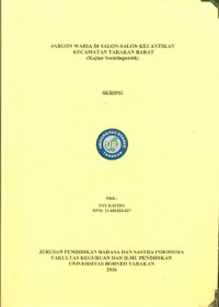 Jargon Waria Di Salon-Salon Kecantikan Kecamatan Tarakan Barat (Kajian Sosiolinguistik)