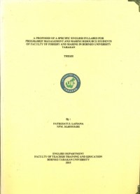 A Proposed Of A Specific English Syllabus For Program Of Management And Marine Resource Students Of Faculty Of Fishery And Marine In Borneo University Tarakan