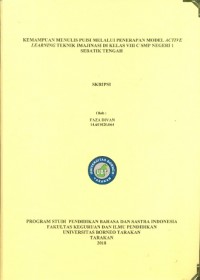 Kemampuan Menulis Puisi Melalui Penerapan Model Active Learning Teknik Imajinasi Di Kelas VIII C SMP Negeri 1 Sebatik Tengah