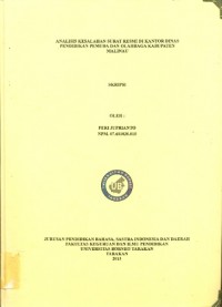 Analisis Kesalahan Surat Resmi di Kantor Dinas Pendidikan Pemuda dan Olahraga Kabupaten Malinau