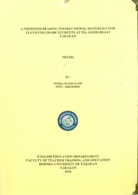 A Proposed Reading Instructional Materials For Eleventh Grade Students At MA Alkhairaat Tarakan