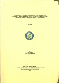 A Proposed English Syllabus For Counseling And Guidance Department Of Faculty Of Teacher Training And Education At Borneo Tarakan University