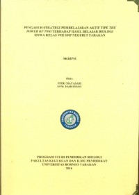 Pengaruh Strategi Pembelajaran Aktif Tipe The Power Of Two Terhadap Hasil Belajar Biologi Siswa Kelas VIII SMP Negeri 5 Tarakan