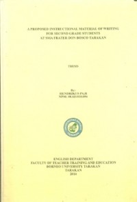A Proposed Instructional Material Of Writing For Second Grade Students At SMA Frater Don Bosco Tarakan