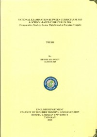 National Examination Between Curriculum 2013 & School-Based Curriculum 2006 (Comparative Study In Junior High School At Tarakan Tengah)