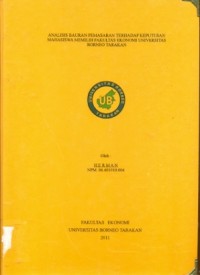 Analisis Bauran Pemasaran Terhadap Keputusan Mahasiswa Memilih Fakultas Ekonomi Universitas Borneo Tarakan